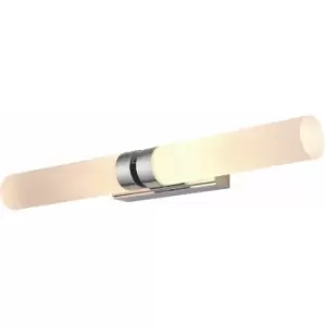 Image of Bathroom Wall Light IP44 Chrome Plate & Frosted Acrylic 2 x 6W LED