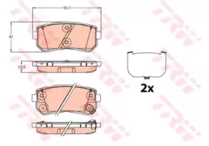 Image of TRW Brake pad set HYUNDAI,KIA GDB3636 58302D7A00,58302D7A00