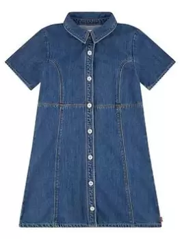 Image of Levis Girls Button Front Denim Dress - Blue Size 2 Years, Women