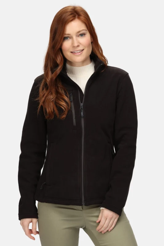 Image of Regatta Womens Honestly Made Full Zip Fleece in Black Size: 18 Black Female 18