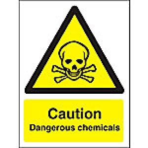 Image of Warning Sign Dangerous Chemicals Plastic 40 x 30 cm