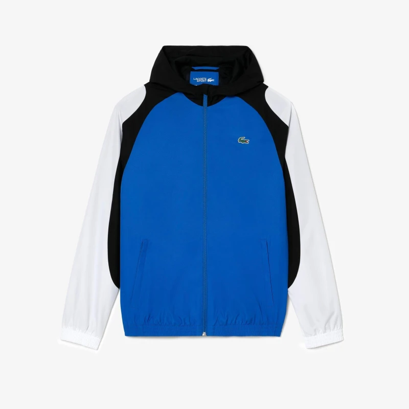 Image of Lacoste Sport Colourblock Tennis Jacket - White blue Black White blue Black L