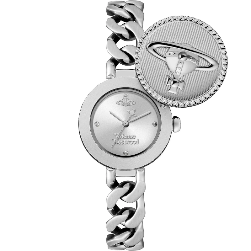 Image of Vivienne Westwood Womens Orb Button Quartz Analogue Watch Silver female One Size
