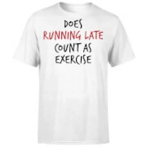Image of Does Running Late Count as Exercise T-Shirt - White - 3XL