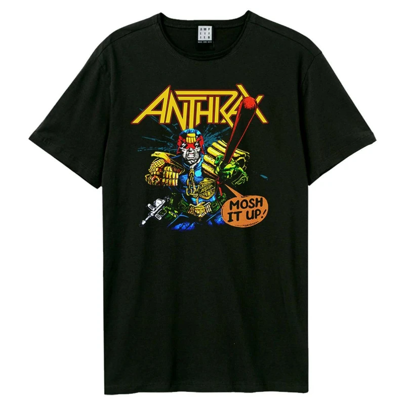 Image of Amplified Amplified Men I Am The Law Anthrax T-Shirt in Black Size: X-Small Black XS Male 5063852070794