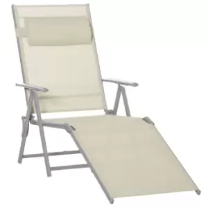 Image of Outsunny Set of 2 Portable Folding Recliner Lounge Chairs - Beige
