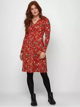 Image of Joe Browns California Dreaming Dress - Red, Size 12, Women