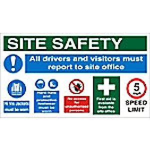 Image of Site Sign Site Safety Fluted Board 45 x 80 cm