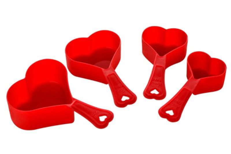 Image of Premier Housewares Hallie Set of Four Red Heart Measuring Cups Red