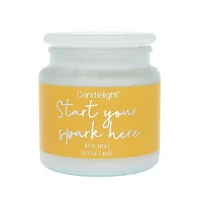 Image of Large Frosted Wax Filled Jar 'Start Your Spark Here' - White Petals Scent