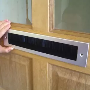 Image of Stormguard Aluminium & Brush Letterbox Draught Excluder, (L)338mm