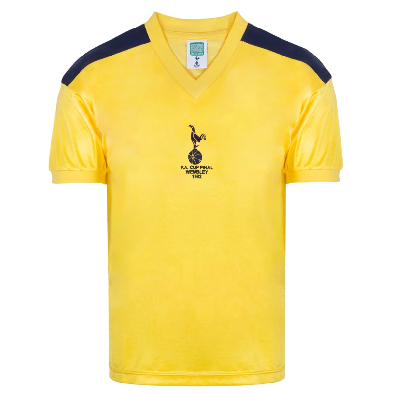Image of Score Draw Tottenham Hotspur 1982 FA Cup Final Away Shirt SPURS82AFACFPCSS-L L Mens Sportswear