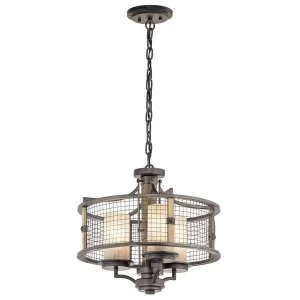 Image of 3 Light Pendant Chandelier Light Mesh Iron, E27