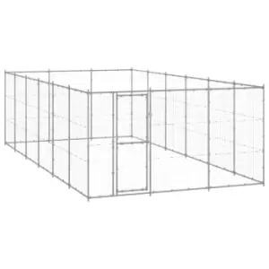 Image of Vidaxl Outdoor Dog Kennel Galvanised Steel 21.78 M