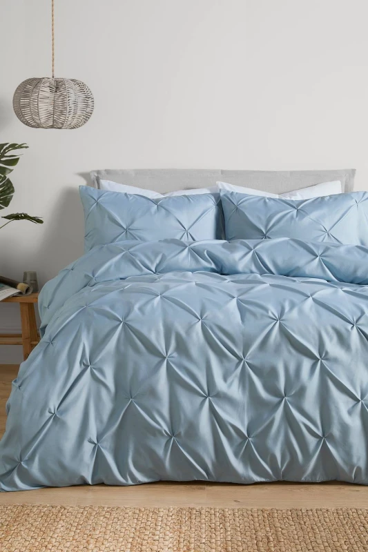 Image of Serene Lara Duvet Cover Bedding Set Blue