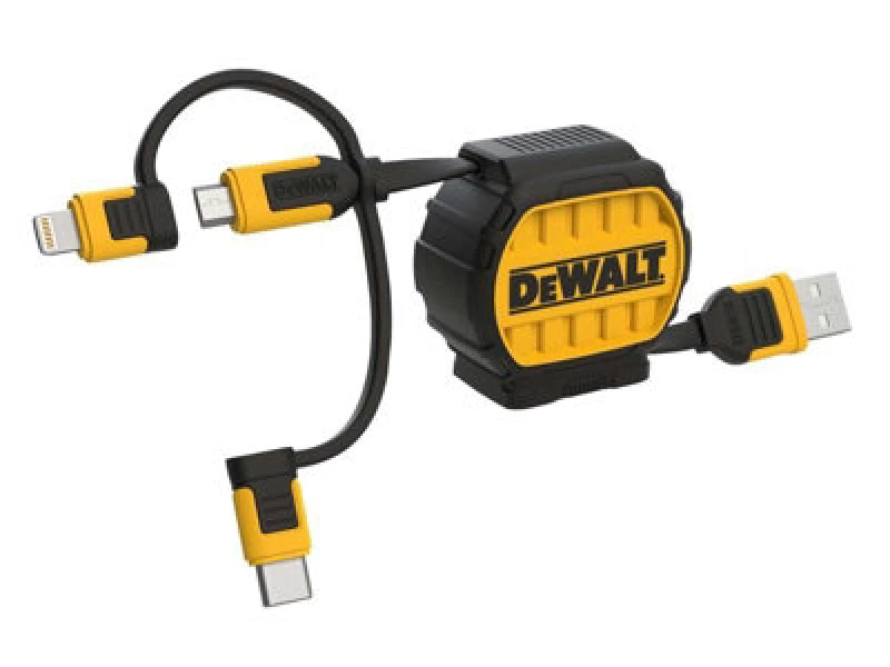 Image of DEWALT 131 1364 Dwg 3-In-1 Retractable Cable 0.9M (3ft) Dwt1311364