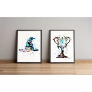 Image of 2PYSCT-014 Multicolor Decorative Framed MDF Painting (2 Pieces)