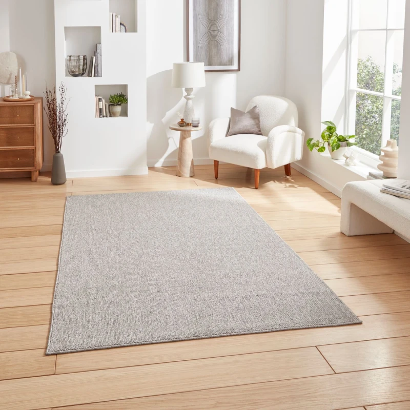 Image of Neutral Boucle Textured Rug