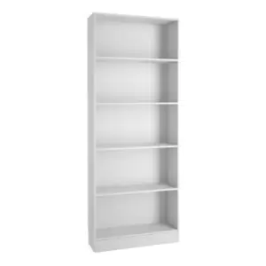 Image of Basic Tall Wide Bookcase (4 Shelves) In White