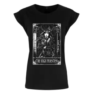 Image of Deadly Tarot Womens/Ladies The High Priestess T-Shirt (M) (Black)