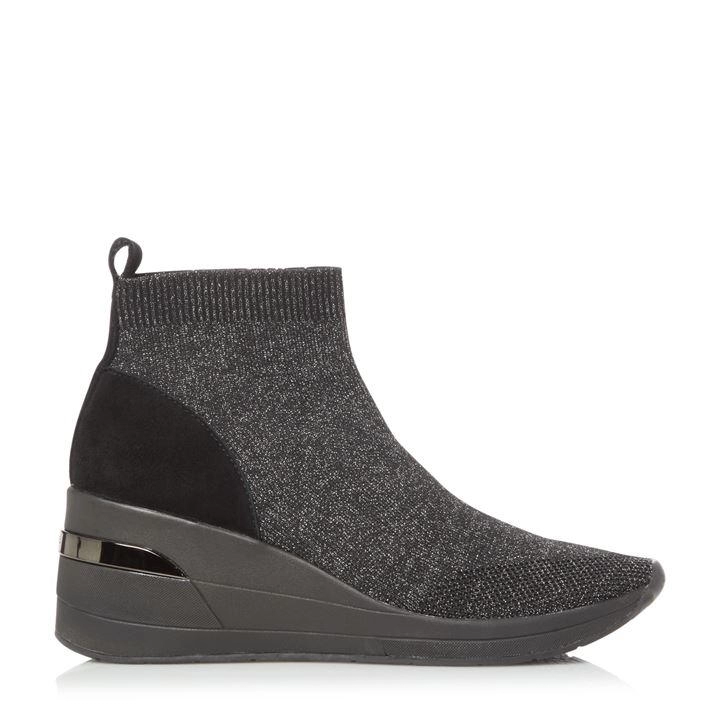 Image of Dune Silver 'Engel' High Wedge Heel Casual Trainers - 3