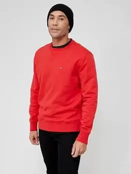 Image of Levis New Original Small Logo Crew Neck Sweatshirt - Red, Size S, Men