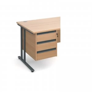 Image of Maestro 25 GL 3 Drawer Fixed Pedestal - Beech