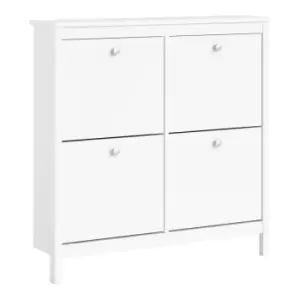 Image of Madrid Shoe Cabinet 4 Compartments In White