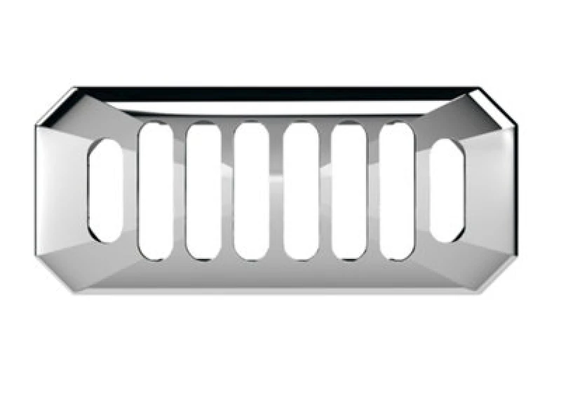 Image of Balterley Traditional Basin Grill Overflow Cover Chrome 26mm x 50mm Silver