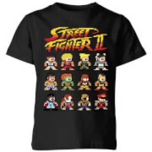 Image of Street Fighter 2 Pixel Characters Kids T-Shirt - Black - 7-8 Years
