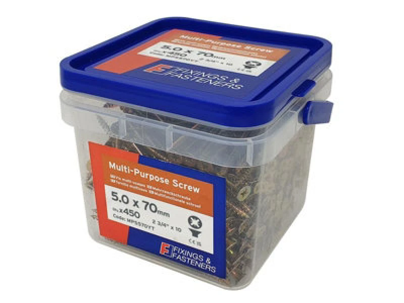 Image of Forgefix Mps570Yt Multi Purpose Pozi Compatible Screw Csk St Zyp 5 X 70mm X450