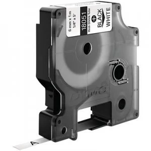 Image of Dymo 18051 Black on White Label Tape 6mm x 1.5m