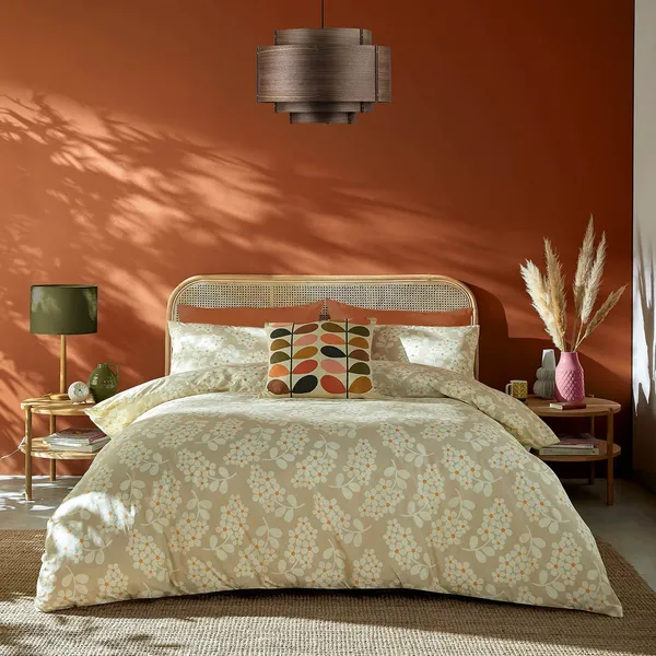 Image of Orla Kiely Wisteria Duvet Set, Single, Taupe