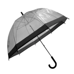 Image of Adults Unisex Transparent Dome Walking Umbrella (One Size) (Clear/Black)