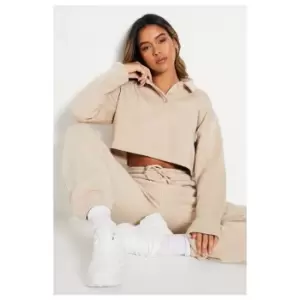 Image of I Saw It First Polo Fleece Sweatshirt - Brown