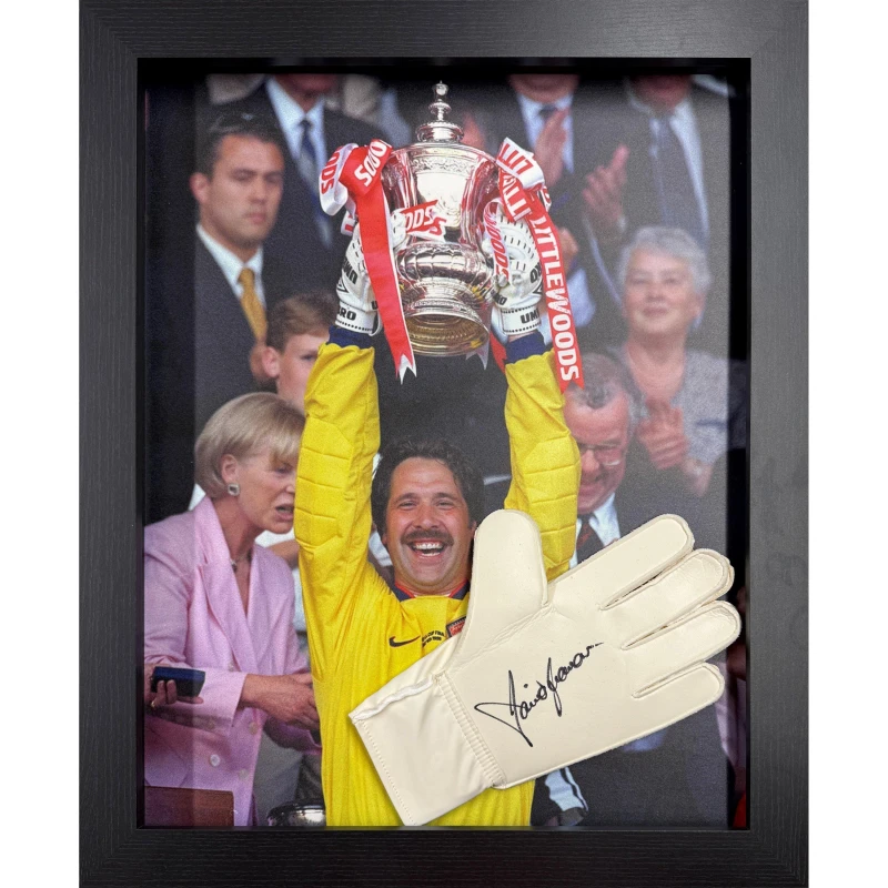 Image of AllStarSignings Ltd David Seaman signed Adidas goalkeeper glove White unisex One Size