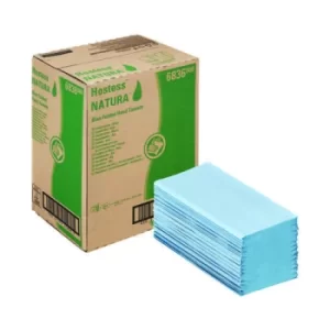 Image of Hostess Natura Hand Towels 1Ply Interfold Blue (Pack of 12) 6836
