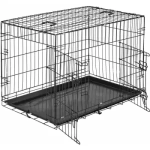 Image of Dog crate collapsible - dog cage, pet carrier, puppy crate - 89 x 58 x 65cm - black
