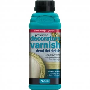 Image of Polyvine Decorators Varnish Dead Flat Finish 500ml