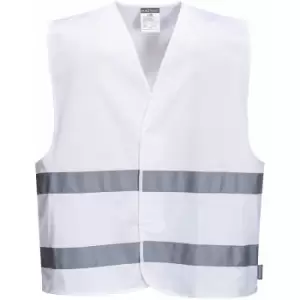 Image of F474 - White Sz L/XL Hi-Vis Iona Safety Vest Visibility Reflective - White - Portwest