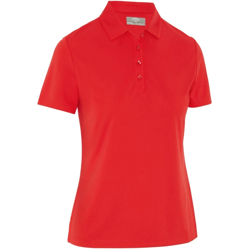 Image of Callaway Womens Tournament Golf Short-Sleeve Performance Polo Shirt True Red female 8 (XS)