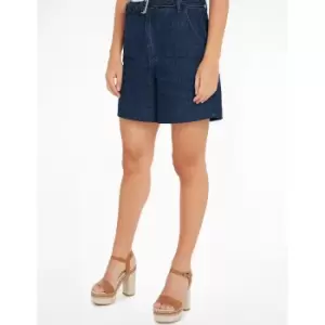 Image of Recycled Denim Shorts with High Waist
