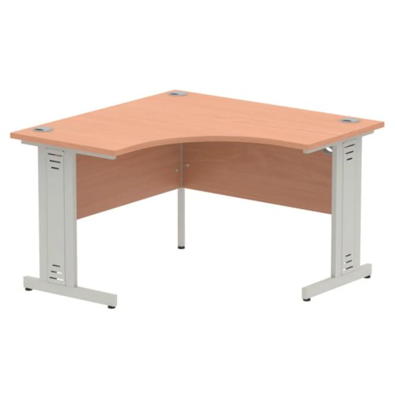 Image of Dynamic Impulse 1200mm Corner Desk Beech Top Silver Cable Managed...
