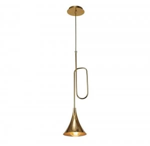 Image of Ceiling Pendant 1 Light E27, Gold