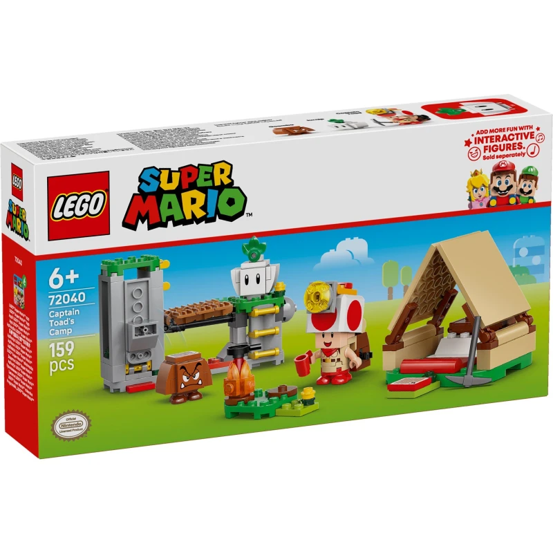 Image of LEGO Super Mario Captain Toad's Camp - Interactive Toy with 3 Figures incl. a Goomba plus a Tent & Collapsing Bridge - Gamer Gift for 6+ Year Old Boy