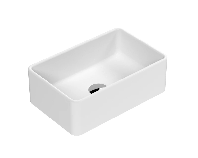Image of Balterley Rectangular Countertop Vessel Without Overflow Matt White 365mm White