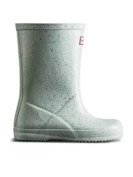 Image of Hunter First Original Gloss Glitter Wellington Boot, Blue, Size 10 Younger