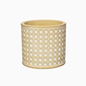 Image of Sass & Belle Rattan Weave Concrete Planter