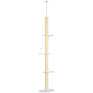 Image of PawHut 260cm Height Adjustable Floor-To-Ceiling Cat Tower w/ Anti Slip Kit