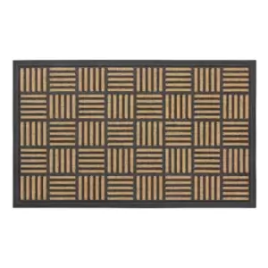 Image of JVL Vienna Heavy Duty Rubber Backed Scraper 45 x 75cm Entrance Door Mat - Squares
